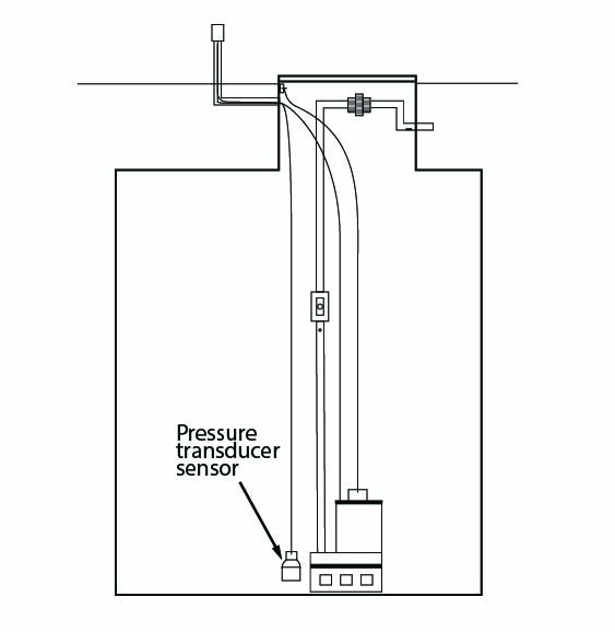Dosing tank pressure transducer sensor configuration