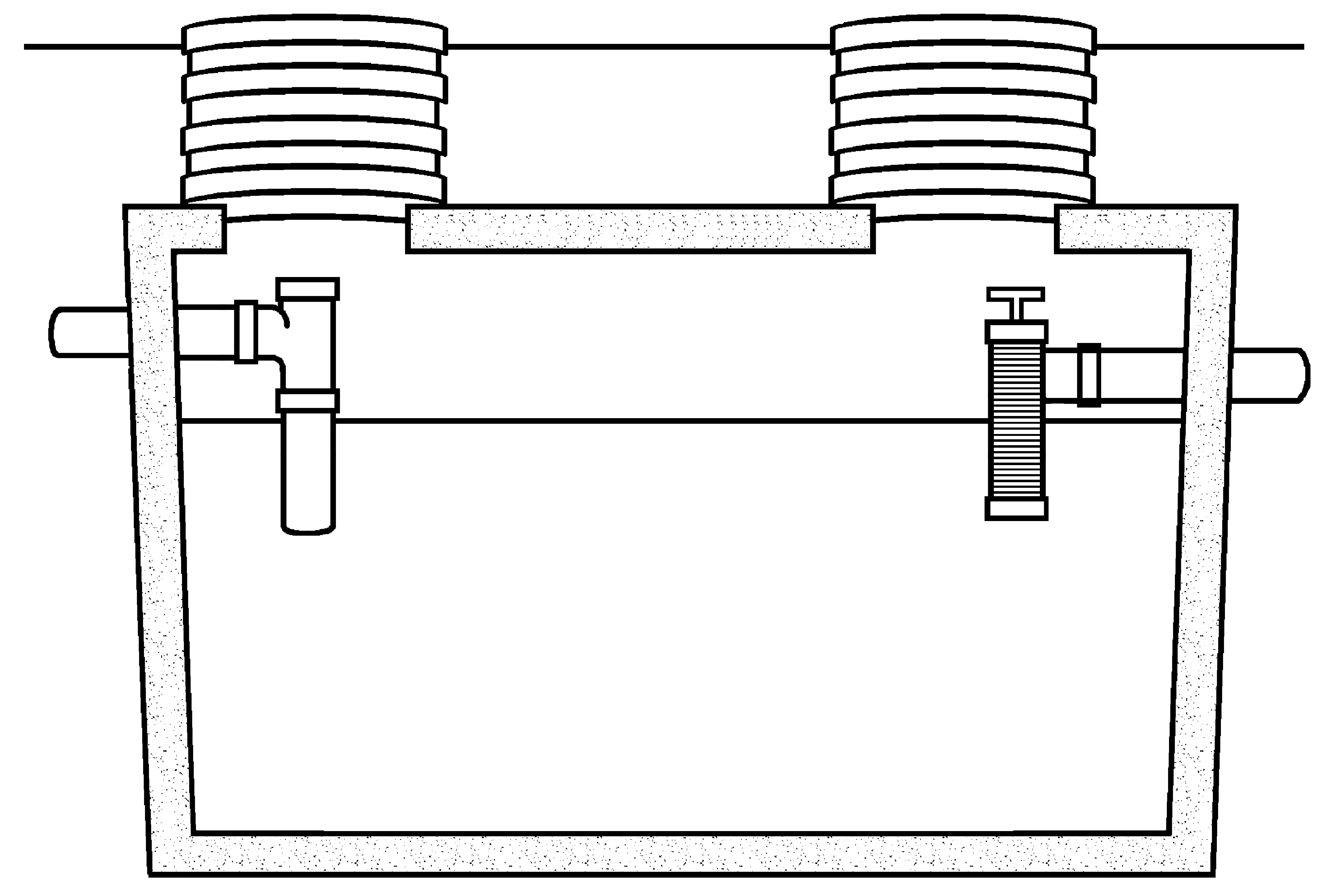 Effluent screen on the outlet of a tank - profile