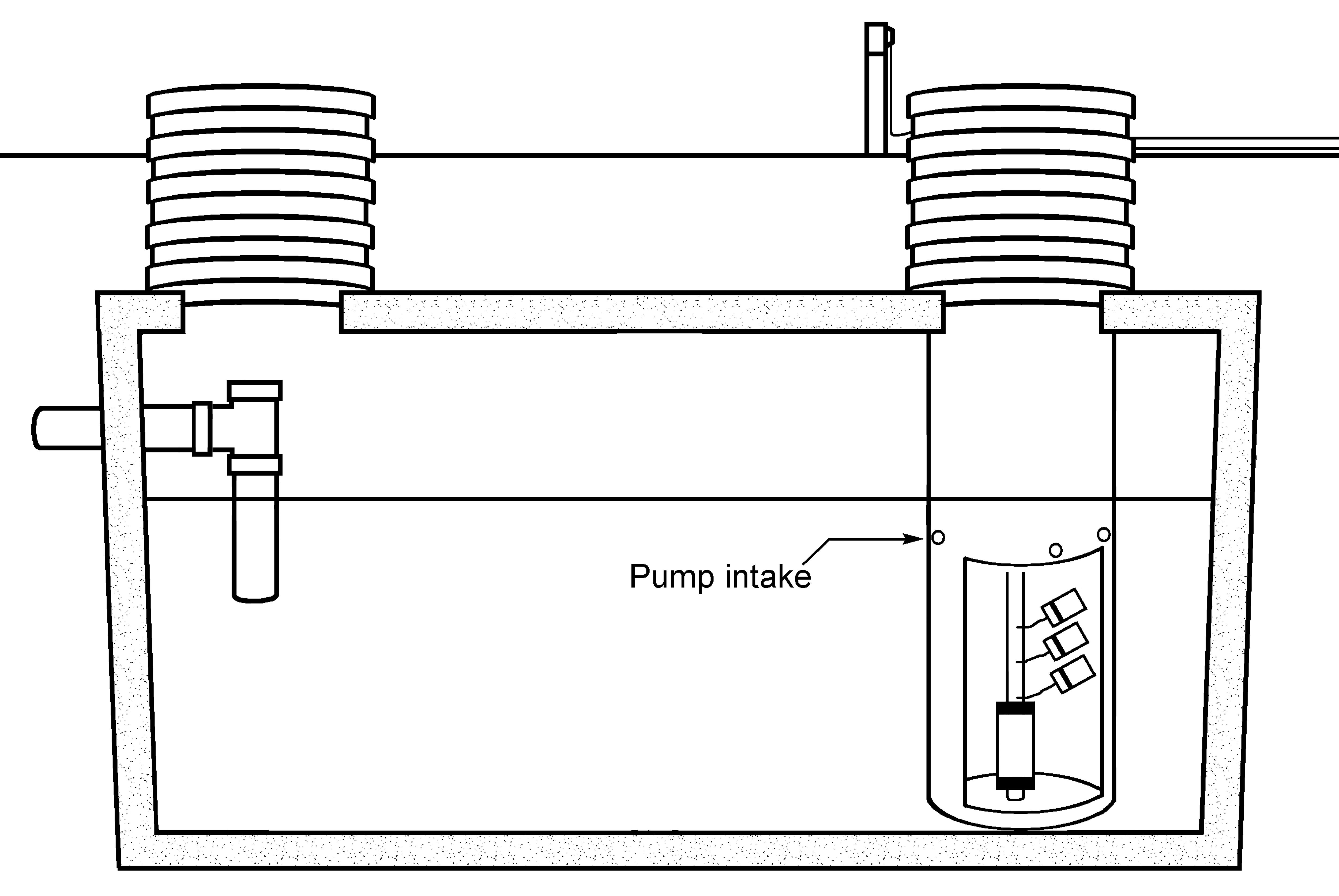 Dosing tank with a pump vault, profile